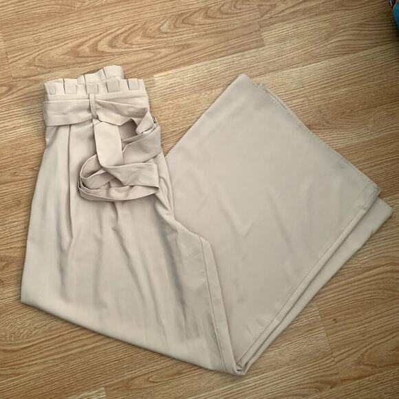 Jealous Tomato High Rise Wide Leg Paperbag Waist Pink Blush Pants Size L - Picture 12 of 12